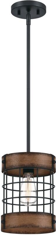 Pendelleuchte Langston Schwarz / Scheunenholz