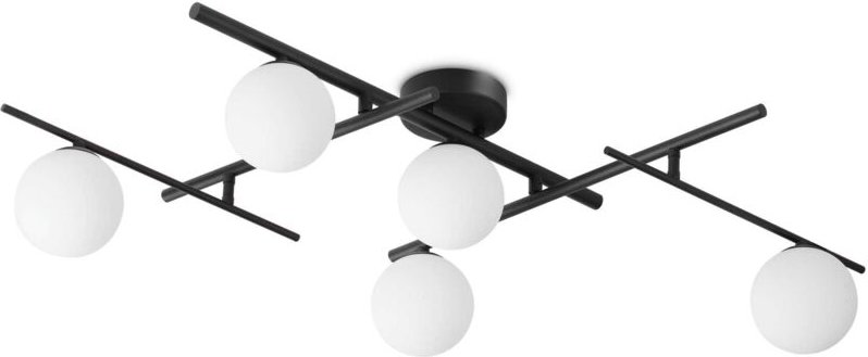 Ideal Lux - atlas 5-flammige Kugel-Deckenleuchte in Schwarz