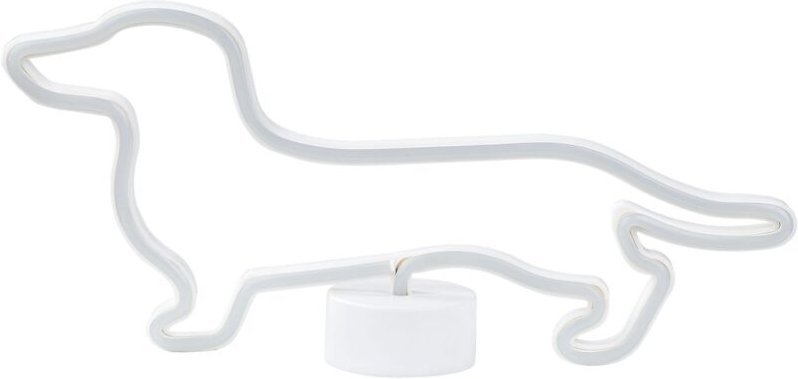 Led Neon Licht Dekofigur Blau 20 cm Hoch Hund Dackel Deko Batteriebetrieben für Wohnzimmer Schlafzimmer Büro Flur