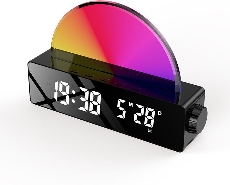 Linghhang - Wake-up-Light mit Sonnenaufgangssimulation, Schlummerfunktion/6 Klingeltöne/10 Einschlafgeräusche/Timer/Temp...