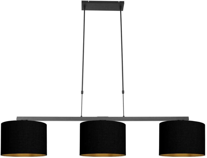 Hängeleuchte - Stang - schwarz - leinen metall - - Steinhauer