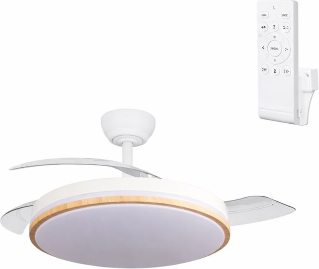 Gleichstromventilator mit Sommer-/Winterfunktion, 60 W, Weiß, 3 Flügel, 107 cm Durchmesser, 6980 lm, 3500–4000–6500 K, F...