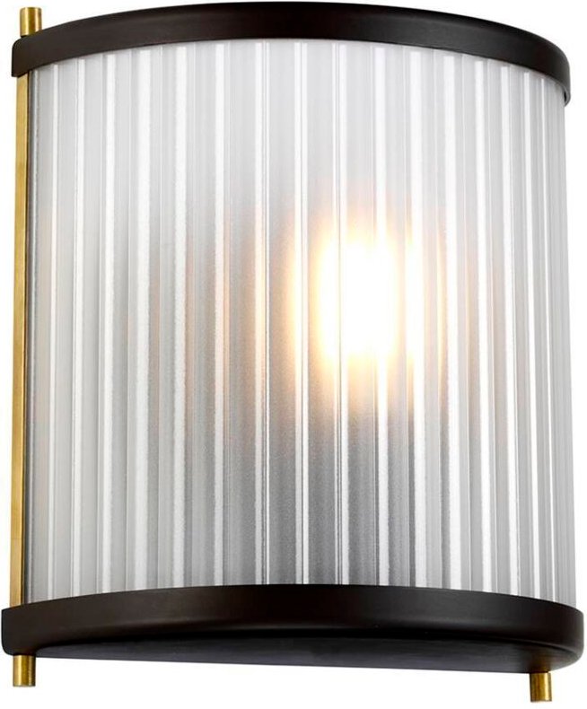 Wandlampe Leuchte Stahl Glas Dunkelbraun H 23,2 cm Flurlampe 1 Flammig