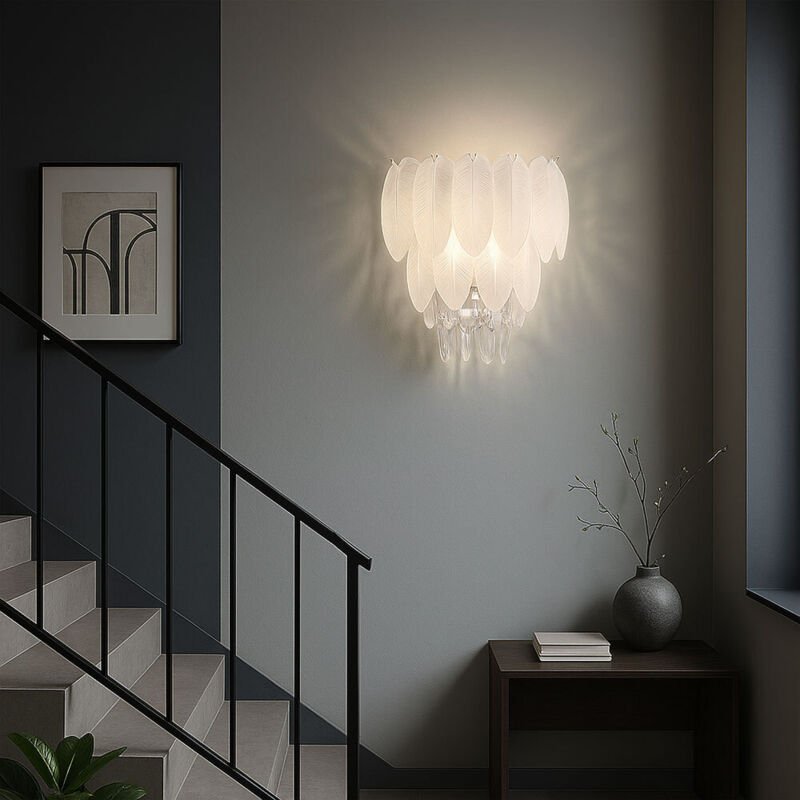 Thumbnail - Wandlampe Wandleuchte Wohnzimmerlampe Schlafzimmerlampe Kristalle rauch h 40 cm