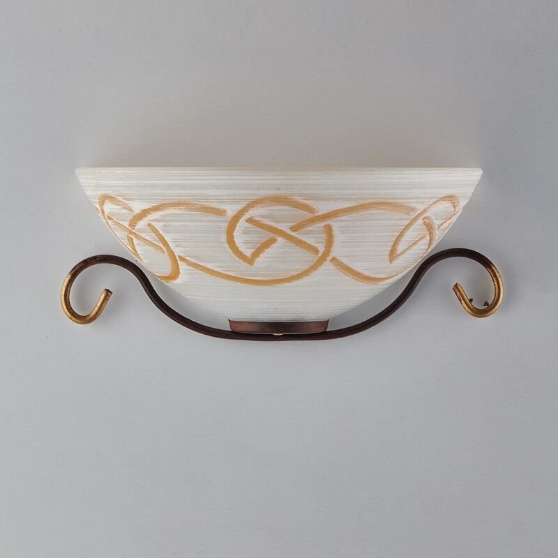 Rostschwarze Eisenapplikation mit Gold-Finish ein Licht 33x16x h13 cm