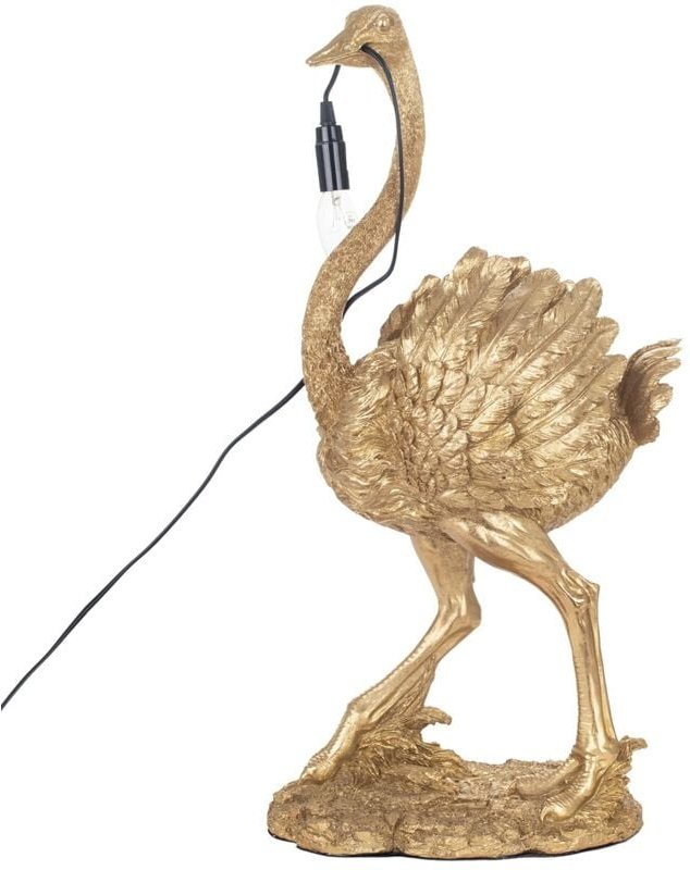 Möbel Desktop -Lampe Straußlampenlampen Goldene Lampen 22x35x68cm 28708 - Signes Grimalt