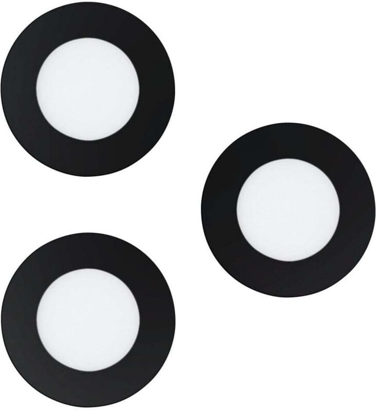 Led Einbauleuchten Fueva-Z 3x2,8W, cct, rgb, Ø86mm, schwarz - Eglo
