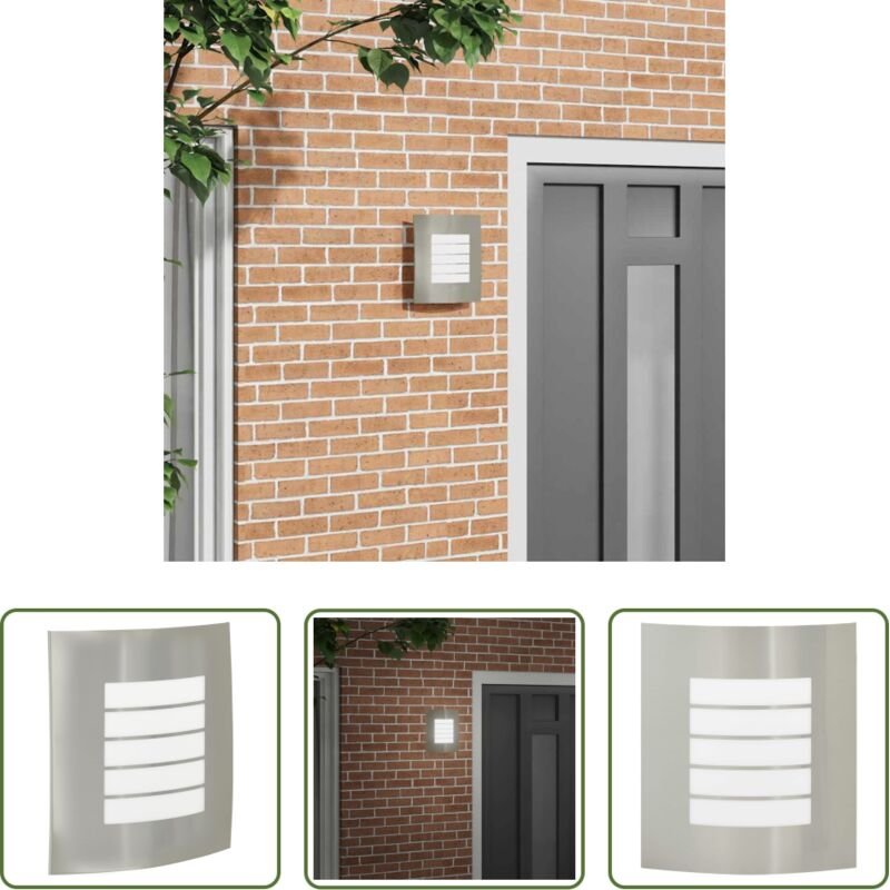 Gartenbeleuchtung - Außenwandleuchte Silber 23,5 x 9 x 26 cm Edelstahl und Plastik