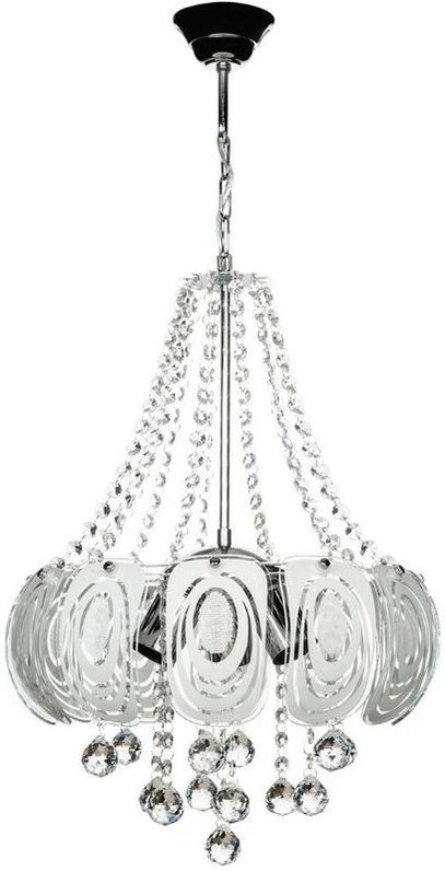 Yon MDL3973 silberne Deckenleuchte, verziert mit Steinen in Glas- und Kristalloptik