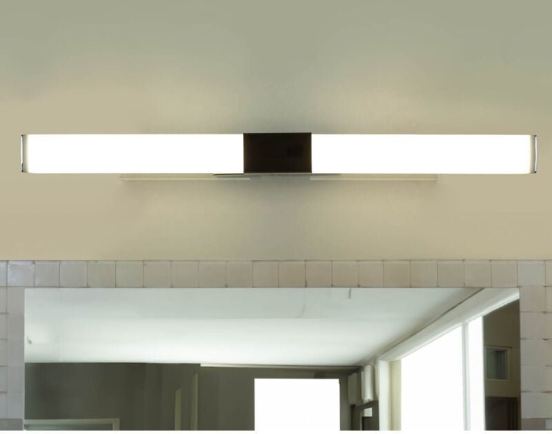 Licht-erlebnisse - led Spiegelleuchte Edelstahl 60 cm breit IP44 Chrom Weiß länglich 4100 k neutralweißes Licht