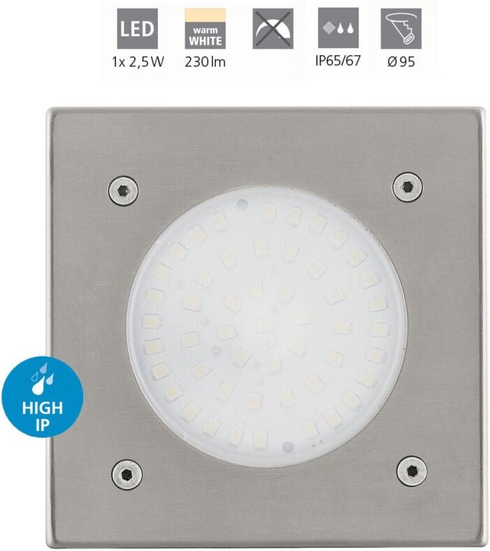 Eglo - led Außen-Einbauleuchte Lamedo 10 x 10 cm warmweiß Außen-Einbauleuchte