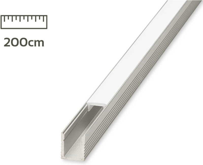 LED Aufbau U-Profil eloxiert 7,8 x 8,9mm opal 200cm