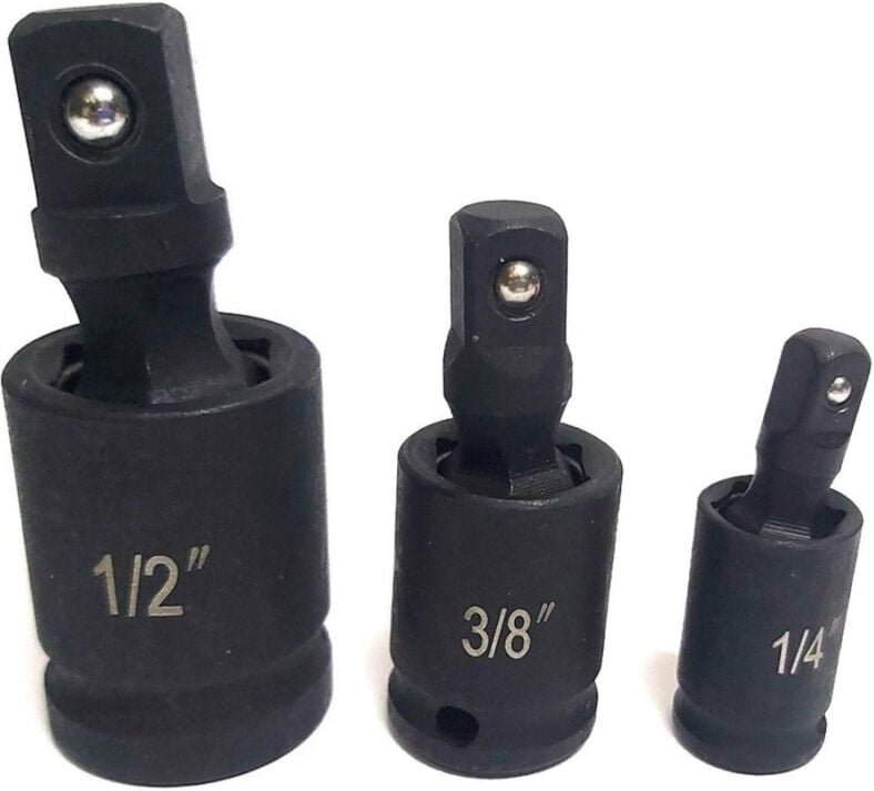 Trade Shop Traesio - Trade Shop - steckschlüssel-adapter-ratschen-satz 3ER-SET reduzierstücke 1/2 1/4 3/8 kugelgelenk -