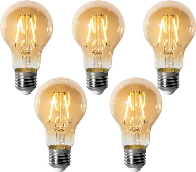 Luedd - 5er-Set E27 Dimmbare LED-Glühbirnen A60 Gold 3W 310 lm 2200K