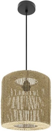 Fabriano - fabrilamp Hängeleuchte de Deckenleuchte 1xe27 Schwarz/natur Regx28x28cm