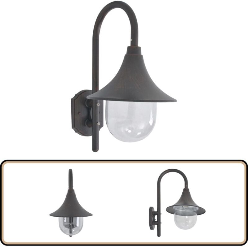 Garten-Wandleuchte E27 42 cm Aluminium Bronze - Außenwandleuchte - Gartenleuchte - led Wandleuchte - Bronze - Aluminium