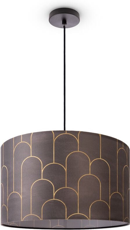 Deckenlampe Wohnzimmer Pendelleuchte Esstisch Lampenschirm Stoff Modern Abstrakt Pendelleuchte - Schwarz, Design 5 (Ø45,...
