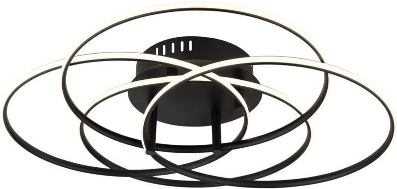 Globo Lighting - Deckenleuchte Deckenlampe Schlafzimmerleuchte Alu Ringe verstellbar schwarz led