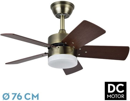 Thumbnail - Ventilator dc marta 36w leather 5 blades rev. cherry/walnut 41x76d 3060lm w/remote , memory and temp. 3000k,4000k,6000k