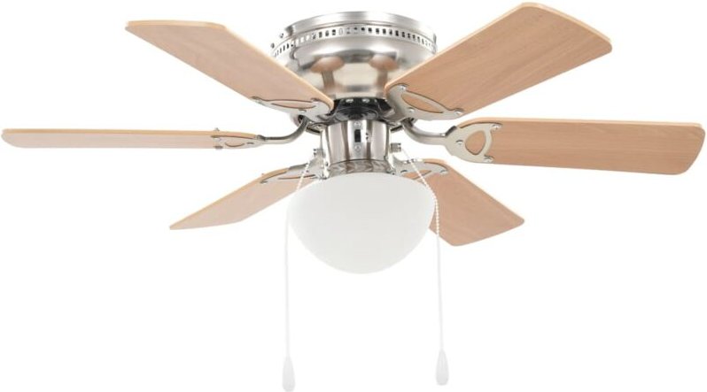 Dekorativer Deckenventilator mit Leuchtmittel 82 cm Hellbraun vidaXL