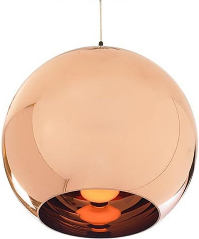 Kupferspiegel-Kronleuchter, Glaskugel, verstellbares Kabel, Chrom, Kugel-Pendelleuchte, Lampenschirm, Heimdekoration, Be...