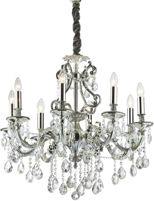 Ideal Lux - Gioconda - 8 Light Crystal Chandelier Antik Silber Finish, E14