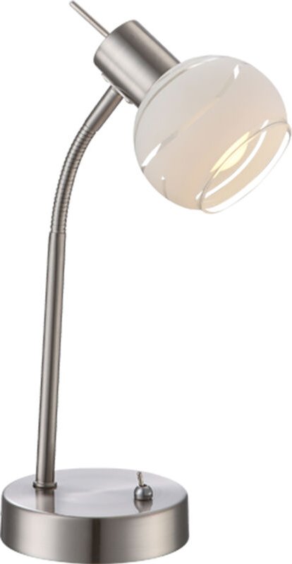 Eglo - Elegante led Tischleuchte elliott flexibel Glasschirm satiniert, Höhe 34cm