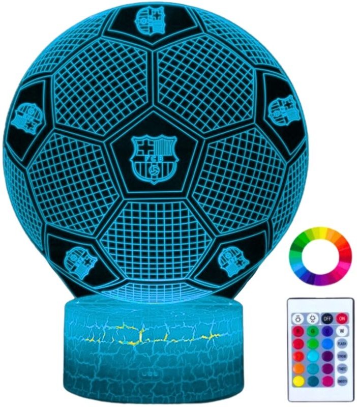 Nachttischlampe für Kinder FC Barcelona Fußball HERB 16 LED 3D + Fernbedienung