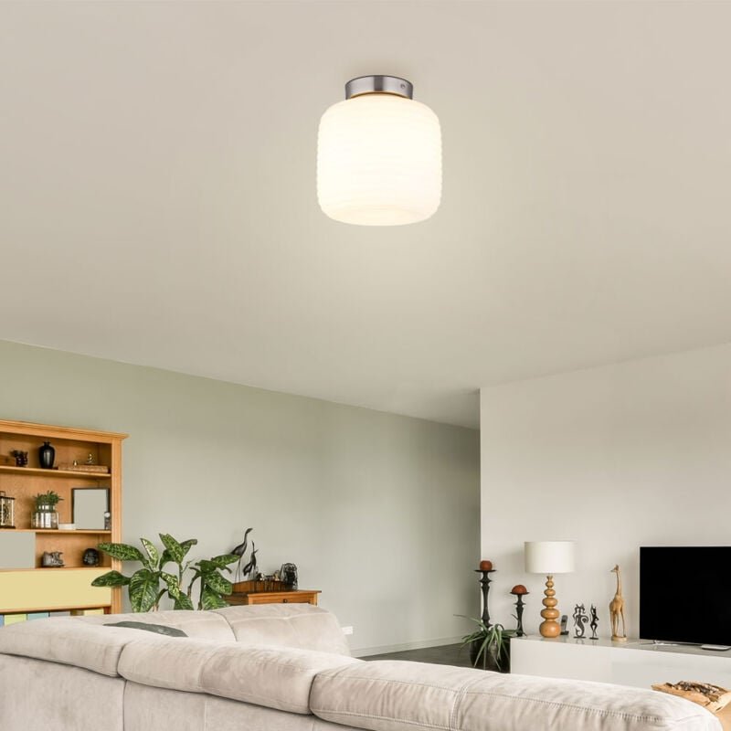 Thumbnail - Globo Lighting - Deckenleuchte Deckenlampe Wohnzimmerlampe Metall Glas Opal Flurleuchte