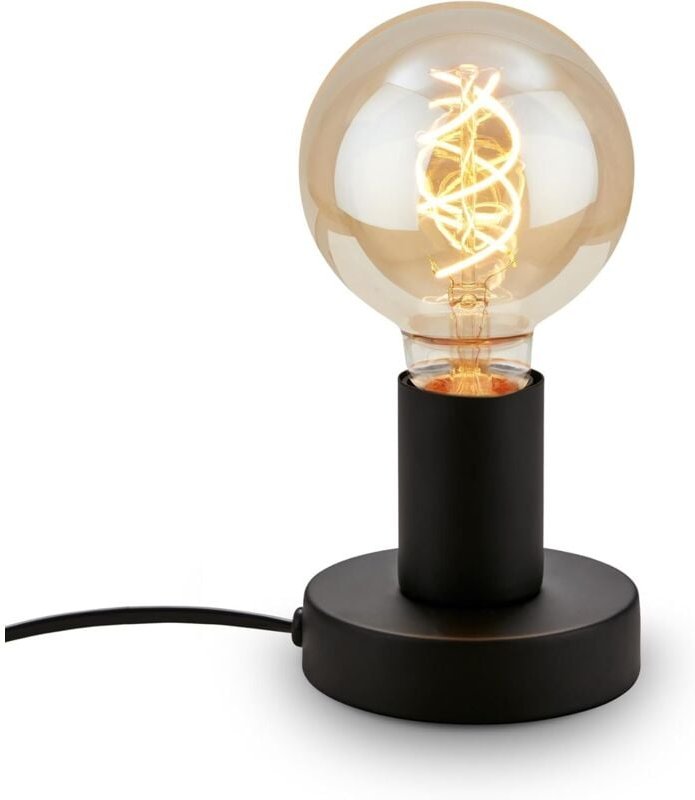 Retro Nachttischlampe mit Schnurschalter, E27 Fassung, max. 10 Watt, Vintage Tischlampe, Schreibtischlampe, Nachttischle...