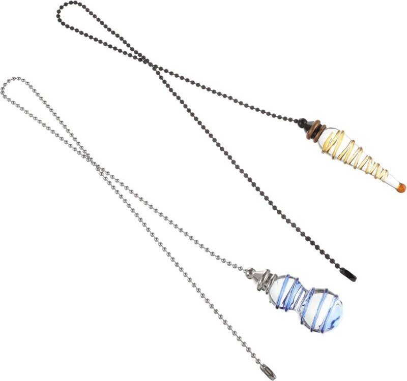 2-teiliges Deckenventilator-Zugkettenset mit Lichtdekoration, Hängelampenzubehör für Deckenleuchten - KZQ