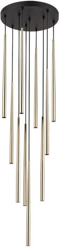 TK Piano Cluster Pendelleuchte Deckenleuchte Schwarz, Gold 10xG9