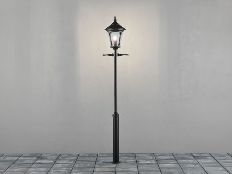 Led Mastleuchte Laterne aus Aluminium Schwarz, Höhe 255cm