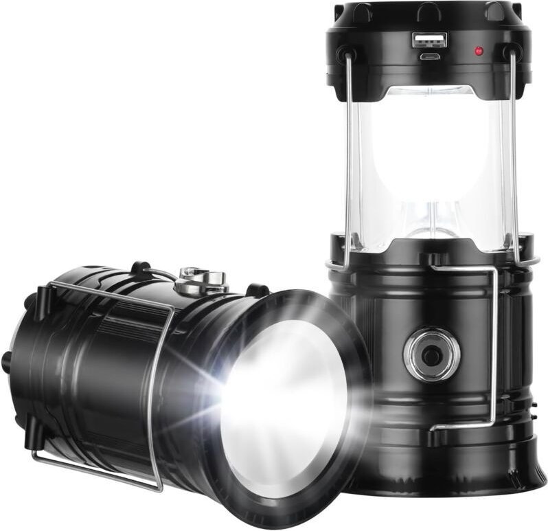 Solar-Campinglampe für Stromausfälle – USB-aufladbare Lampe, unverzichtbar beim Camping, faltbare und wasserdichte Solar...