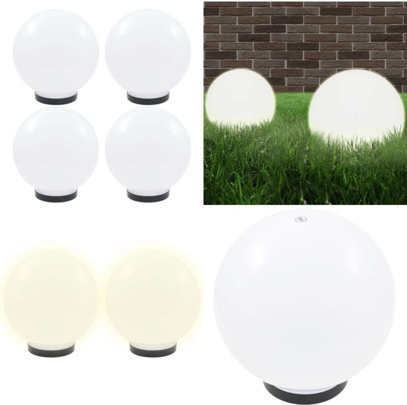 LED-Gartenleuchten 4 Stk. Kugelförmig 25 cm pmma - led Gartenleuchte - Outdoor Beleuchtung - Gartendeko - Kunststoff Gar...