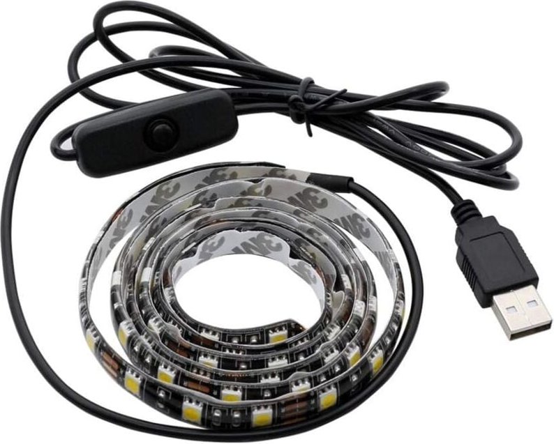 Aougo - 1 Meter 5050 weiße Tropfenlampe mit 5 v USB-LED-Lichtleiste (Farbe: Weiß)