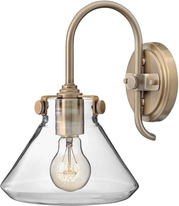 Elstead - Congress - 1 Light Glass Shade Wandleuchte Gebürstetes Karamell, E27