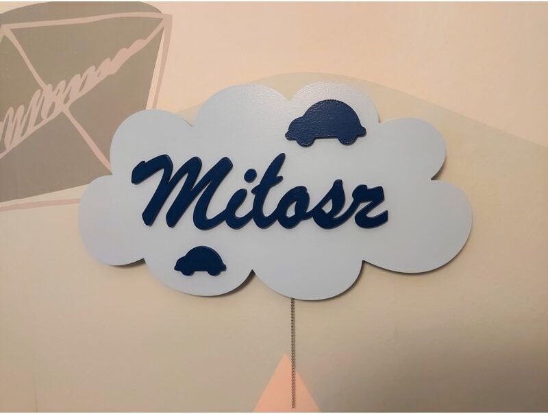 Lámpara de noche nube con nombre + coches