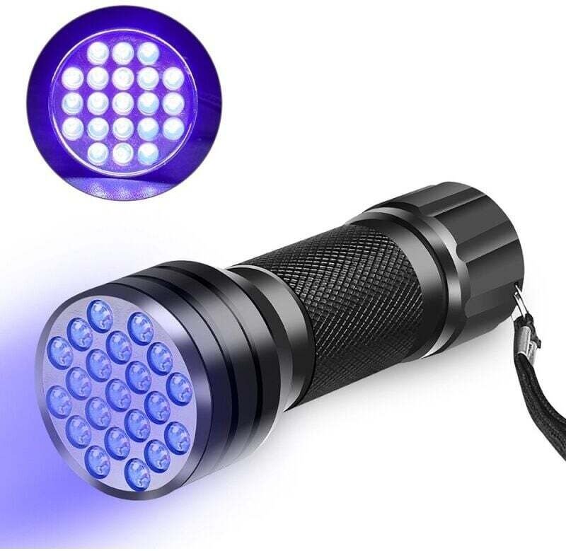 UV-Taschenlampe mit 395 nm Wellenlänge und 21 ultravioletten LEDs für fluoreszierende Markierungen, Tierurin und Teppich...