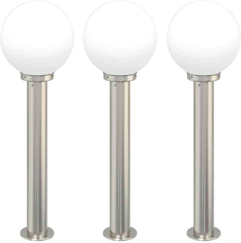 Pollerleuchten 3 Stück 80 cm Edelstahl IP44 vidaXL