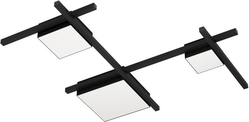 Eglo - led Deckenlampe Viareggio, dimmbare Deckenleuchte, Wohnzimmer Deckenbeleuchtung, Wohnzimmerlampe aus Metall und K...