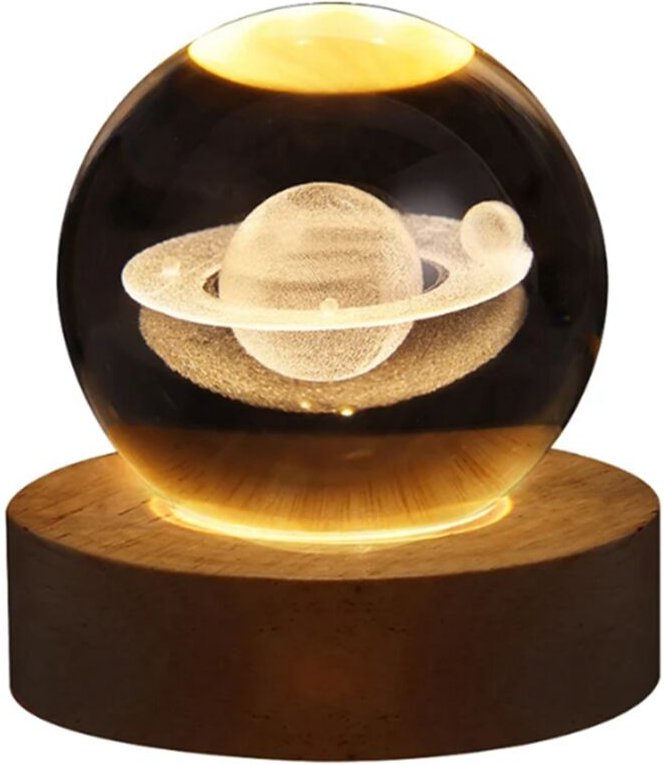 Valentinstag Geschenk Galaxy Kristallkugel Lampe 3D Planet Mond Lampe,A