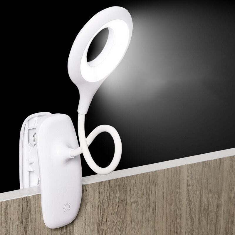 Leselicht zum Anklipsen, Buchlicht, wiederaufladbare Bettklemm-Leselampe, dimmbare LED-Klemmlampe, 360° flexible Schwane...