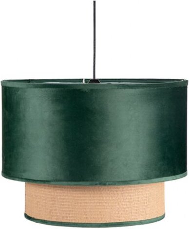 Fabrilamp - nerva Pendelleuchte of 2 Lampenschirme Grüner Samt und Sackleinen Fabrilmap