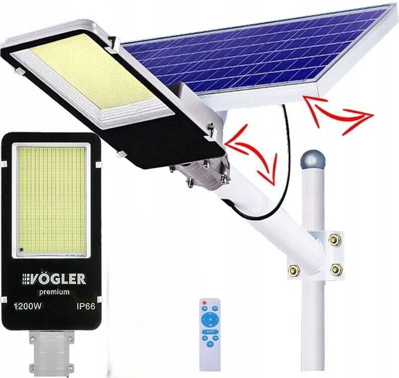 Leistungsstarke Led Solarlampe 1200w Dämmerungssensor Strasse Mit Fernbedienung Vögler Vp