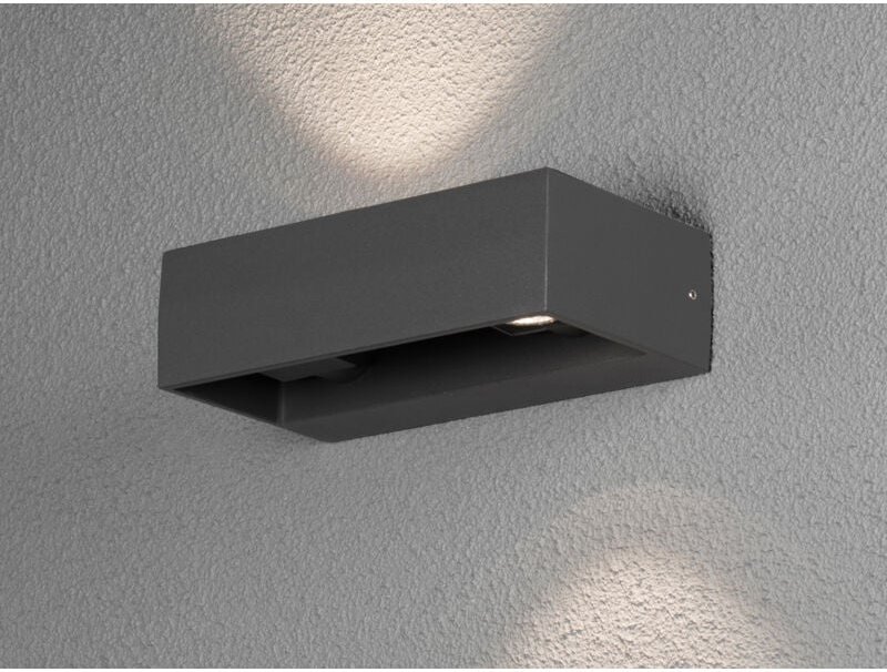Konstsmide - Eckige led Außenleuchte Anthrazit Up & Down einstellbar Wandlampe Außenbereich
