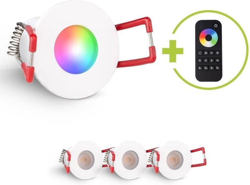 Einbaustrahler Mini Livorno 3W RGBW IP65 - Farbe: weiß - Anzahl: 4x