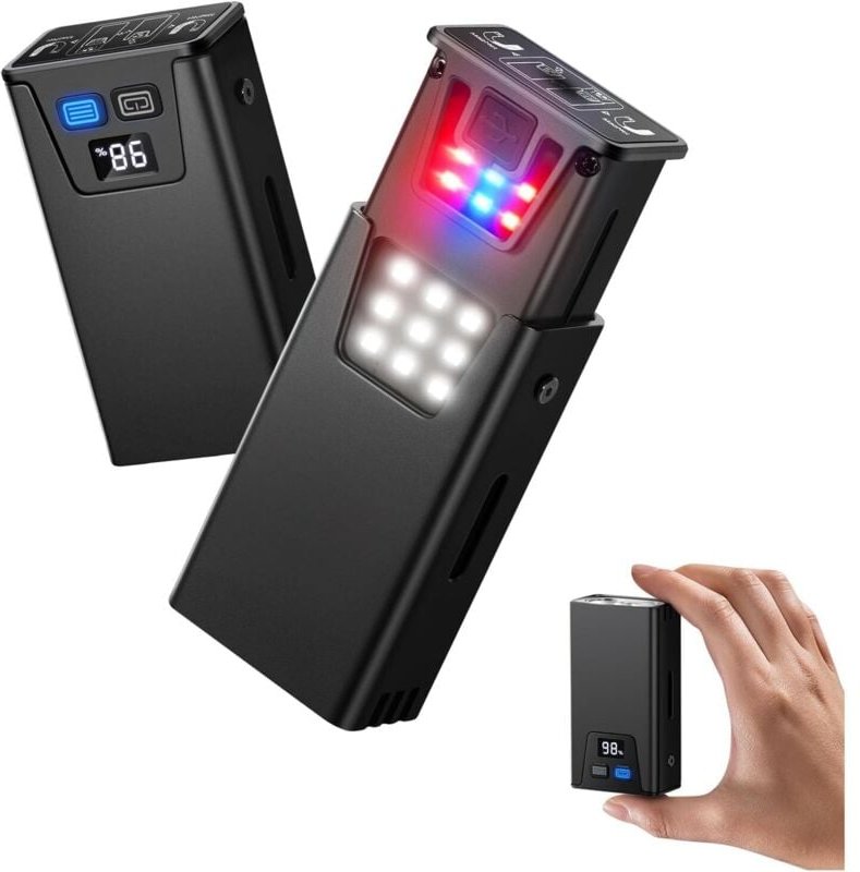 Wiederaufladbare LED-Taschenlampe, taktische Taschenlampe mit Akkuanzeige, 1000 lm, USB-C, IPX5, 1800 mAh, Magnetfuß, ro...