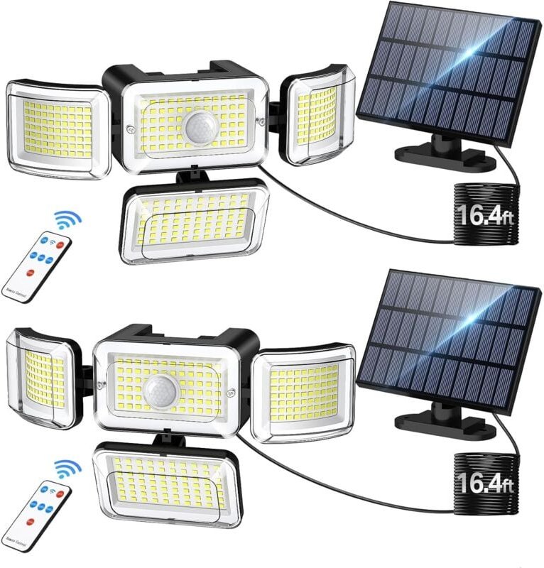 Thumbnail - Solarleuchte für den Außenbereich mit Bewegungsmelder, 3500 lm, 288 LEDs, Sicherheitsbeleuchtung mit Fernbedienung, IP67...