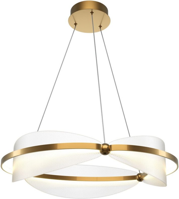 Maytoni Breeze Moderne Hänge-Deckenleuchte, Messing, 3000 K, 2700 lm, Acrylschirm